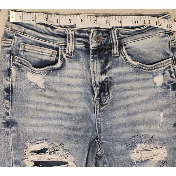 Bridge by Gly Buckle Womens Distressed Mid-Rise Skinny Jeans  Size 26L EUC - Picture 3 of 8